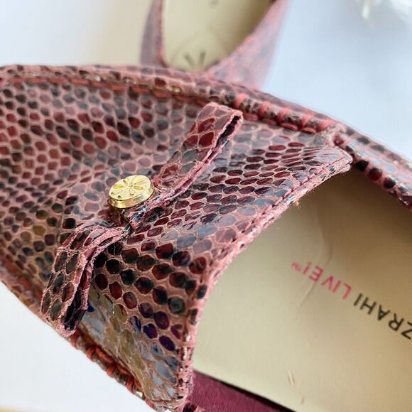 Isaac Mizrahi Women Abernathy Loafer Shoe 9.5 Purple Snake Print Leather Slip On - Picture 9 of 11
